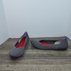 Rothy's Birdseye Round Toe Women's Shoes Sz 8 Gray Flat Loafers Shoe